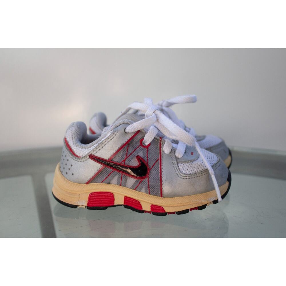 Nike T-Run 5 Running Shoes‎ Grey/Red/Black 443991-100 Toddler Size 5C
